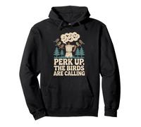 Perk Up, The Birds Are Calling Birdwatching caffè Felpa con Cappuccio