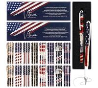 PerKoop Set di 32 penne patriottiche vintage per veterani, con scatole | Regali per veterani soldati in pensione, bomboniere di apprezzamento della pensione militare, grazie per il vostro servizio