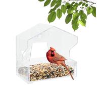 Perky-Pet 345 Mangiatoia per uccelli trasparente da finestra per esterni con forti ventose, capacità di semi 1/2 lb