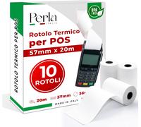 Perla - 10 Rotoli Pos 57Mm X 20 Metri - Rotolini in Carta Termica Di Alta Qualit