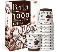 Perla - 1000 Bicchierini Caffe Carta 75Ml - Bicchieri Caffè Monouso Biodegradabi