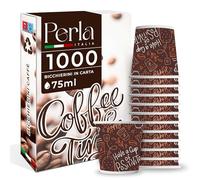 Perla - 1000 Bicchierini Caffe Carta 75ml - Bicchieri Caffè Monouso Biodegradabili - Bicchierini da Caffè Usa e Getta Ecosostenibili per Bevande Calde