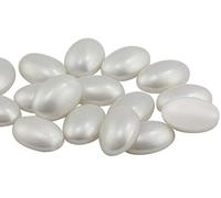 Perla 18 x 13 mm (modellata). PRL con retro piatto acrilico ovale Cabochon Pro Grade - 25 pezzi
