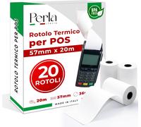 Perla - 20 Rotoli Pos 57Mm X 20 Metri - Rotolini in Carta Termica Di Alta Qualit