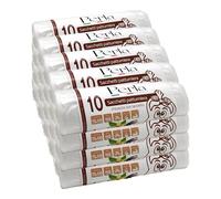 Perla - 200 Sacchetti Spazzatura 70x110 - Sacchi Spazzatura Grandi Super Resistenti Antigoccia - 20 Rotoli Trasparenti x 10 Sacchetti Pattumiera 110 Litri - Profumo di Vaniglia - Chiusura con Laccetto