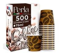 Perla - 500 Bicchierini Caffe Carta 75ml - Bicchieri Caffè Monouso Biodegradabili - Bicchierini da Caffè Usa e Getta Ecosostenibili per Bevande Calde
