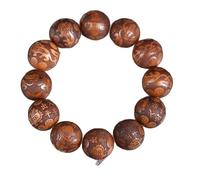 Perla Africana Huanghua Da 20 Mm Con Perline A Forma Cuore Sutra Buddista | Perline del Sutra del cuore intagliato, mala in stile legno di sandalo da