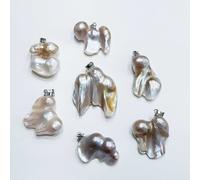 PERLA CIONDOLO IN ARGENTO BAROCCA con 3 PERLE