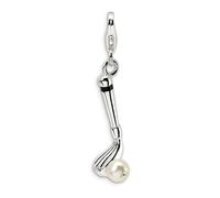 Perla Coltivata IN Acqua Dolce Golf Club Ciondolo .925 Argento Sterling Amore La