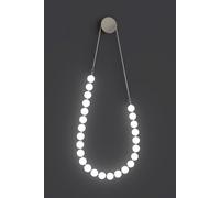 PERLA da parete, cromo, 25 sfere, led 50 Watt, lumen 4250, 3000K, L 54x P 8x H 135cm, dimmerabile