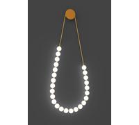 PERLA da parete, oro, 25 palline, led 50 Watt, lumen 4250, 3000K, L 54x P 8x H 135cm, dimmerabile