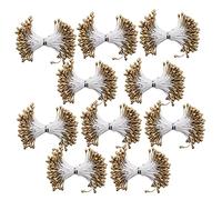 Perla Stame Pistillo Borsa a Doppia estremità Materiali Decorazione Accessori per Arte Floreale Matrimonio Fiore Finto Disposizione Floreale Oro Fai da Te (3 mm (n. 6) 900)