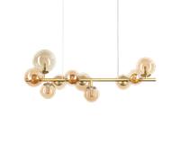 Lampadario A Sospensione Moderno Perlage Metallo Ottone 10 Luci G9 15W 3000K