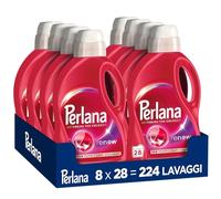 Perlana Detersivo Colorati (8 confezioni da 28 lavaggi), Detersivo lavatrice liquido per tutti i capi colorati, Detersivo colorati per pulizia delicata e colori e fibre rinnovati