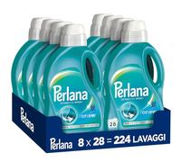 Perlana Detersivo Sport (8 confezioni da 28 lavaggi), Detersivo lavatrice liquido per tutti i capi sportivi, Detersivo capi sportivi per rimuovere i cattivi odori e mantenere l'elasticità