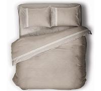 PERLARARA Basic Line - Parure Copripiumino - Letto Sacco Singolo Cotone 155x200 cm - Beige - Crono V902