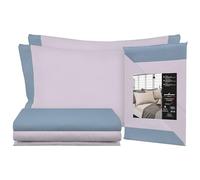 PERLARARA Completo Letto Matrimoniale in Flanella di Caldo Cotone 100%, Set Lenzuola Matrimoniali Maxi con Lenzuolo Sopra, Sotto e 2 Federe, Made in Italy, Pavone 119 Bicolor