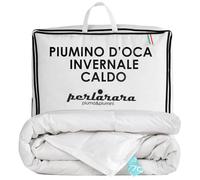 PERLARARA Piumino Letto Una Piazza e Mezza Invernale Caldo, 100% solo Piumino Bianco, iDream Evolution 770 Winter 200x200 cm, Piumone Piuma d'Oca per un freddo Mite 4 punti
