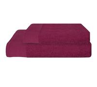 PERLARARA Set Asciugamani Viso e Bidet in Cotone, Morbidi e Confortevoli in Spugna 460 gr/mq, Asciugamano 60x110cm Ospite 40x60 cm - Amarena 313