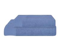 PERLARARA Set Asciugamani Viso e Bidet in Cotone, Morbidi e Confortevoli in Spugna 460 gr/mq, Asciugamano 60x110cm Ospite 40x60 cm - Avio 273
