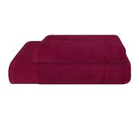 PERLARARA Set Asciugamani Viso e Bidet in Cotone, Morbidi e Confortevoli in Spugna 460 gr/mq, Asciugamano 60x110cm Ospite 40x60 cm - Granata 282