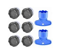 Perlator M18.5, 6-pack Faucet Aerator, Faucet Filter Insert, External Thread Water Saver for Faucet with 2 Aerator Wrenches