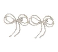 Perle Clip Piatto Archi Perline Forcina 2000s Balletcore Grappoli Ornamento Elegante Bowknot Perle Ornamento