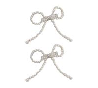 Perle Clip Piatto Archi Perline Forcina 2000s Balletcore Grappoli Ornamento Elegante Bowknot Perle Ornamento