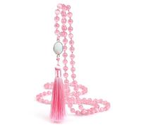 Perle di Bracciale da 8 mm per Uomini Donne, Collana Opale Bianca/Rosa Elastico in Pietra Elastico, Gioielli di