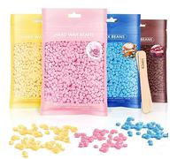 Perle di Cera, Cera per Depilazione Professionale per Donne Uomini, Depilazione per Indolore Tutto il Corpo Bikini Brasiliano Gambe del Viso Sopracciglia(4x100g)