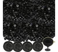 Perle di cera per sigilli, perle di cera nere, 600 pezzi di perle di cera nera per sigilli di cera, kit di perle di cera per sigilli perfetto per inviti di nozze (nero)