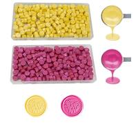 Perle di ceralacca, ANBOSE 200 PCS giallo perla più 200 PCS rosa perline di cera sigillante, kit di sigillo di cera per inviti