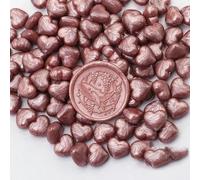 Perle di ceralacca, Confezione da 100 perline di ceralacca a forma cuore multicolori for decorazioni natalizie, cartoline d'invito for feste matrimonio(E)