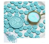 Perle di ceralacca, Confezione da 100 perline di ceralacca multicolori for scrapbooking buste, lettere, inviti nozze fai te(5)