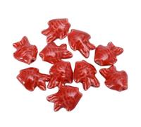 Perle di confezionamento di porcellana circolare r Perline in porcellana a forma di pesciolino for la creazione di gioielli multicolore 16x19mm 20 pezzi(Rood)