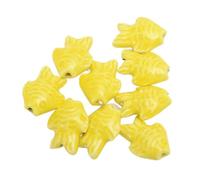 Perle di confezionamento di porcellana circolare r Perline in porcellana a forma di pesciolino for la creazione di gioielli multicolore 16x19mm 20 pezzi(Yellow-)