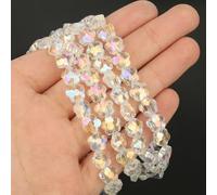 Perle di Cristallo di Colore Bianco AB Fiore Stella Farfalla Rotondo Quadrato Perline di Vetro sfaccettate a Forma di Cuore per Accessori per la creazione di Gioielli