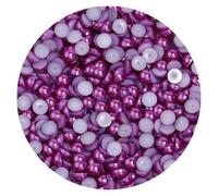 Perle Di Imitazione Plastica Colorate | Perline sciolte semicircolari con retro piatto for decorazioni fai-da-te(Deep Purple,4mm 300Pcs)