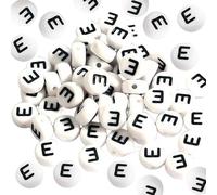 Perle di piccole lettere, perle alfabeti acriliche da 500 pezzi, lettera vocale rotonda da 7x4 mm, fai -da -te per le collane braccialette gioielli che producono vocale