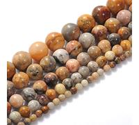 Perle di pietra naturale, 10 mm, agata Crazy Lace, pietre preziose, rotonde, pietre energetiche, per fai da te, 1 filo, 38,1 cm