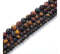Perle di pietra naturale, 10 mm, tricolore occhio di tigre, perle rotonde, pietre energetiche, energia curativa per la creazione di gioielli, fai da te, 1 filo, 38,1 cm (782 lz)