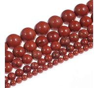 Perle di pietra naturale, 12 mm, diaspro rosso, rotonde, perle sciolte, cristallo energizzante, potere curativo per il fai da te, 1 filo, 38,1 cm