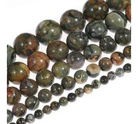 Perle di pietra naturale, 4 mm, diaspro kambaba, pietre preziose, rotonde, perle sfuse, cristallo energizzante, potere curativo per il fai da te, 1 filo, 38,1 cm