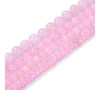 Perle di pietra naturale, 6 mm, quarzo rosa, rotonde, cristalli, pietra energizzante, potere curativo per la creazione di gioielli, fai da te, 1 filo, 38,1 cm