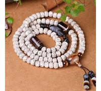 Perle di preghiera Buddha perle bracciali, 108 perle di Buddha Bodhi Bracciale sovrapposta in perline, collana per maglione per maglione lucido tibetano etnico Collana di gioielli perfetti (79mm)