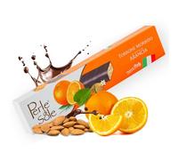 Perle di Sole - Torrone Morbido Fondente all’Arancia, 150 g. - Torrone Artigianale Italiano con Mandorle e Cubetti d’Arancia Candita Ricoperto di Cioccolato Fondente - Made in Italy