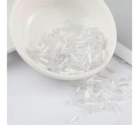 Perle di tubi di vetro, Distanziatore, 200 pezzi trasparenti 2 * 6 mm con nucleo in argento con semi cechi, gioielli da ricamo, accessori for indumenti fai da te(AB White)