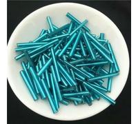 Perle di tubi di vetro, Distanziatore, 48 Pz/lotto 2.5 * 20mm di Dimensioni Lunghe Nucleo D'argento Seme Ceco for Gioielli Accessori Abbigliamento 6 Colori Disponibili(Turquoise)