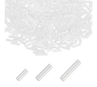 Perle di vetro a tubo 2000pcs 4/6/9mm, colore bianco perlato