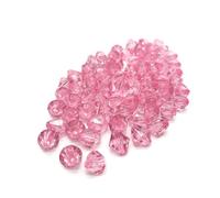 Perle di vetro di vetro. Fabbricazione di gioielli fai da te rotondi rosa da 6 a 10 mm (6 mm)